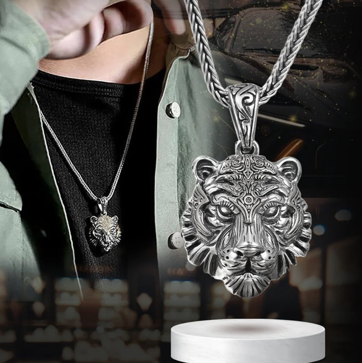 Collar de tigre plata